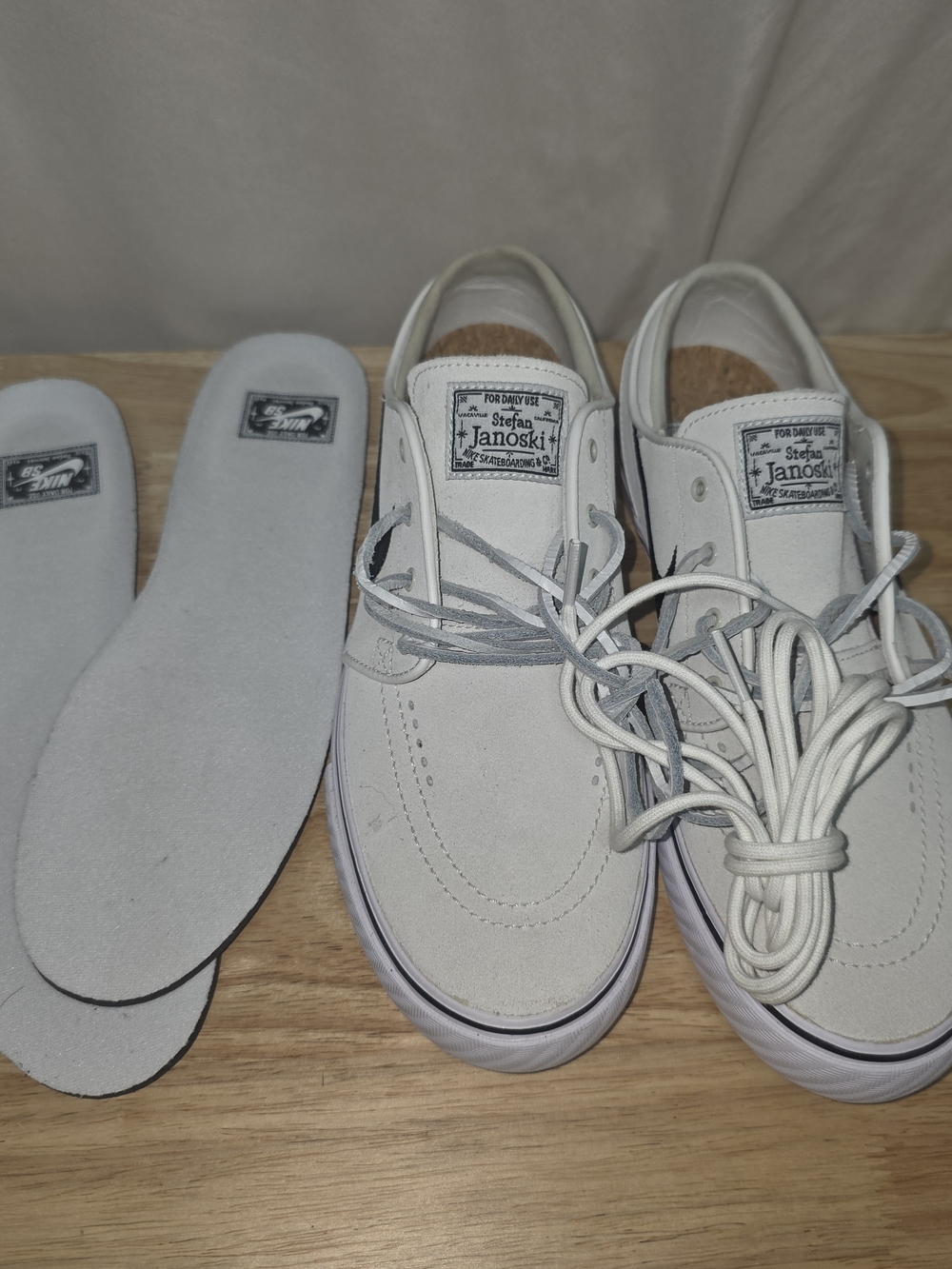 Nike SB Zoom Janoski OG+ White Suede Low-Top Sneakers Mens 8